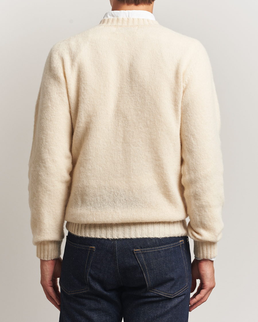 Hombres | Jerséis y prendas de punto | Harley Of Scotland for Care of Carl | Harley Of Scotland Brushed Supersoft Lambswool V-Neck Vanilla