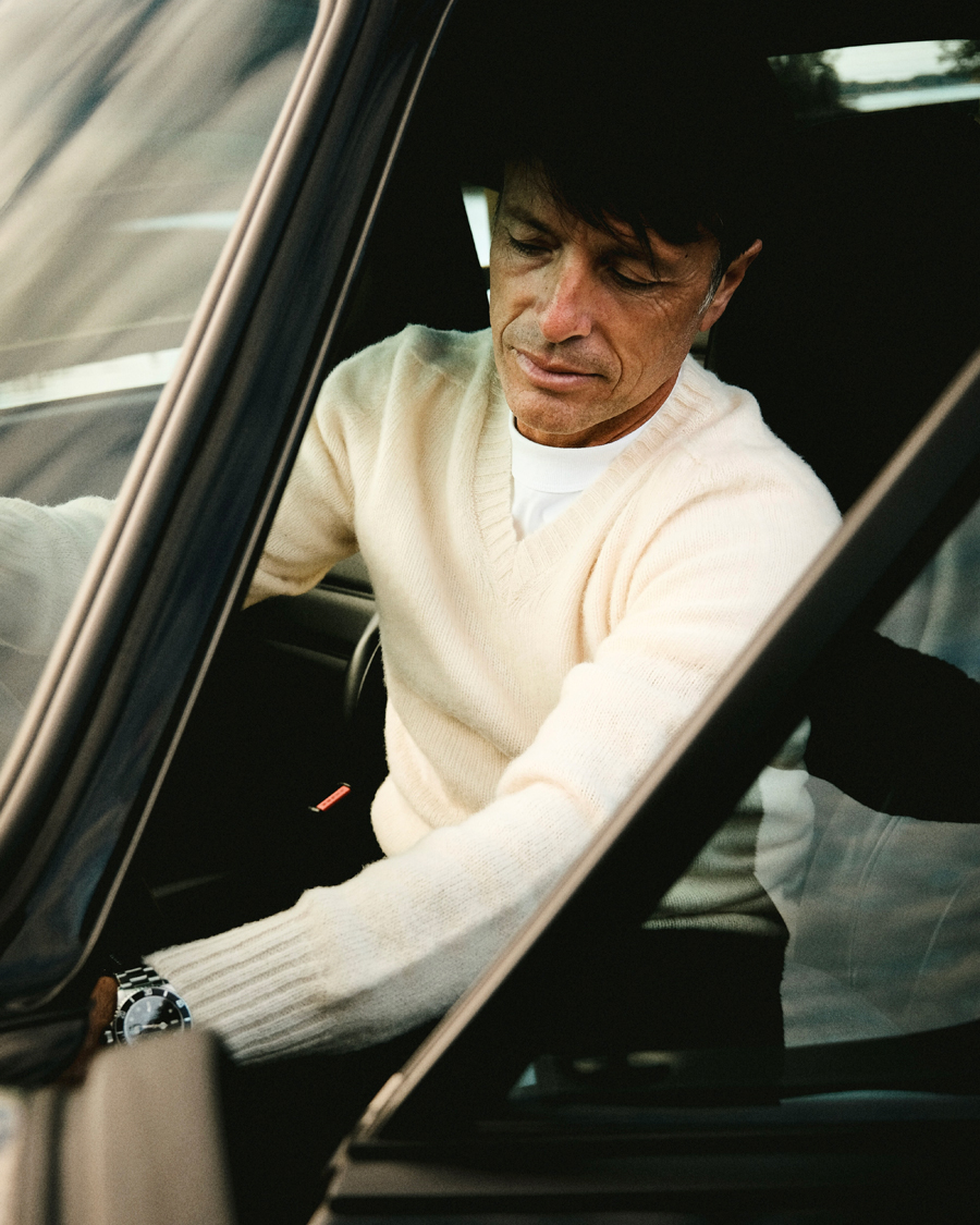Hombres | Jerséis y prendas de punto | Harley Of Scotland for Care of Carl | Harley Of Scotland Brushed Supersoft Lambswool V-Neck Vanilla