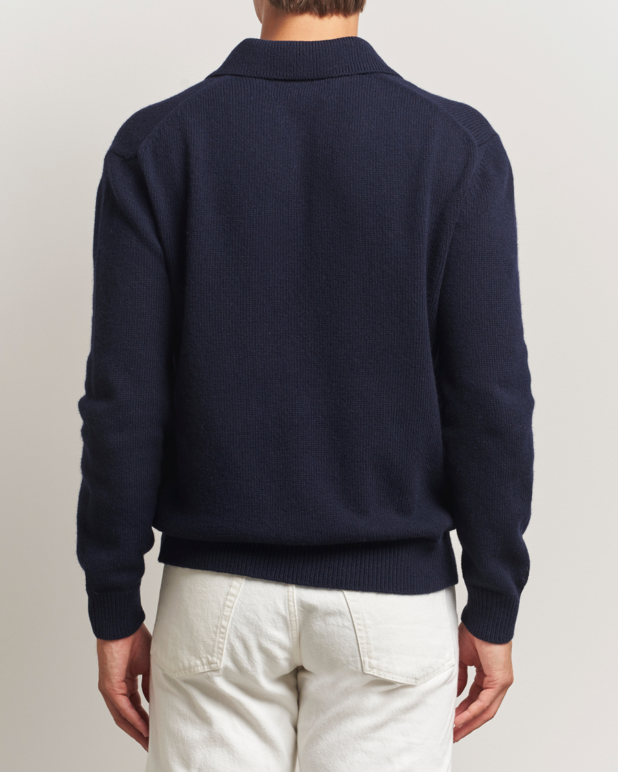 Hombres | Jerséis y prendas de punto | Baracuta | Argyle Wool Polo Neck Navy