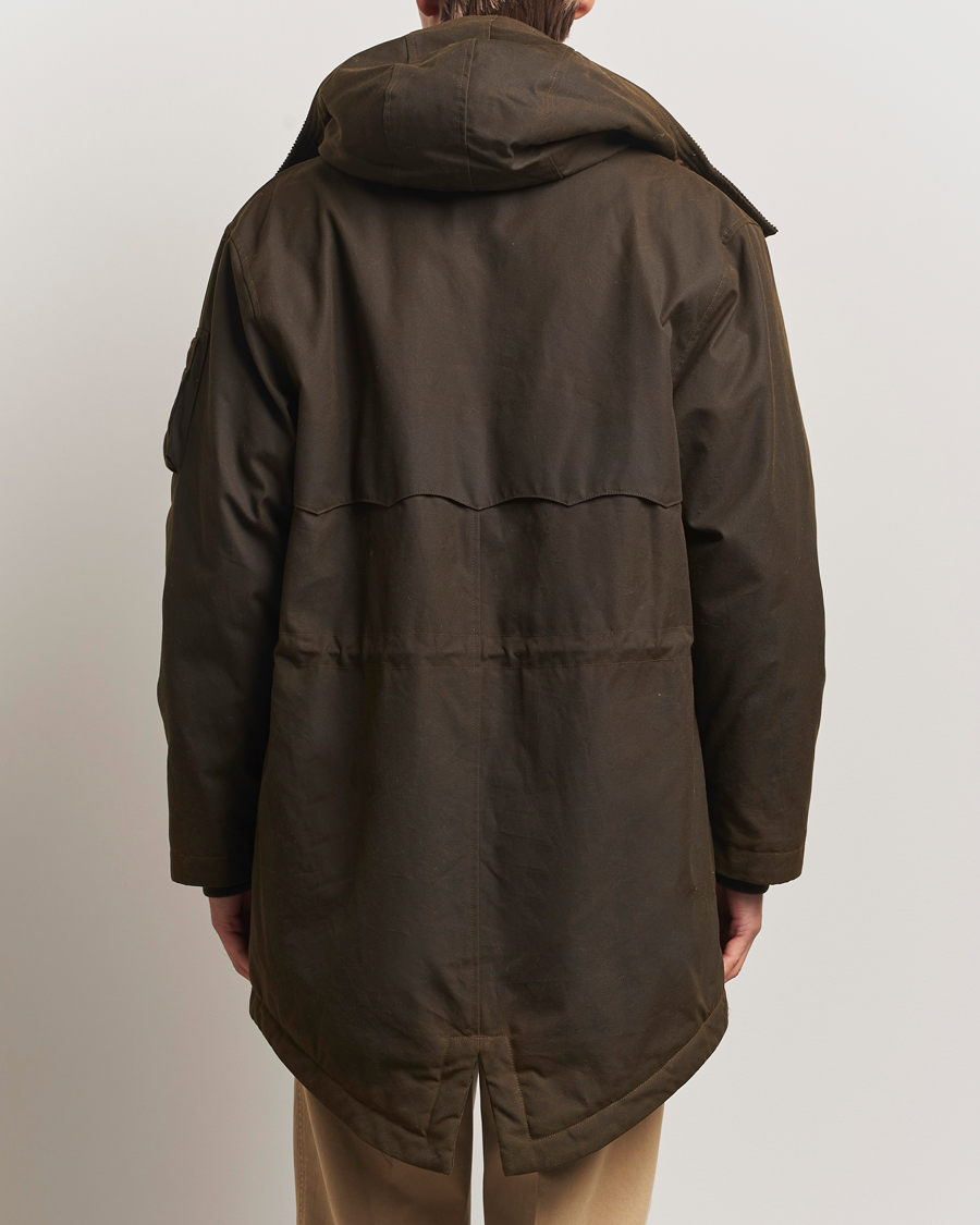 Hombres | Abrigos y chaquetas | Baracuta | Waxed Sherling Lined Parka Deep Moss