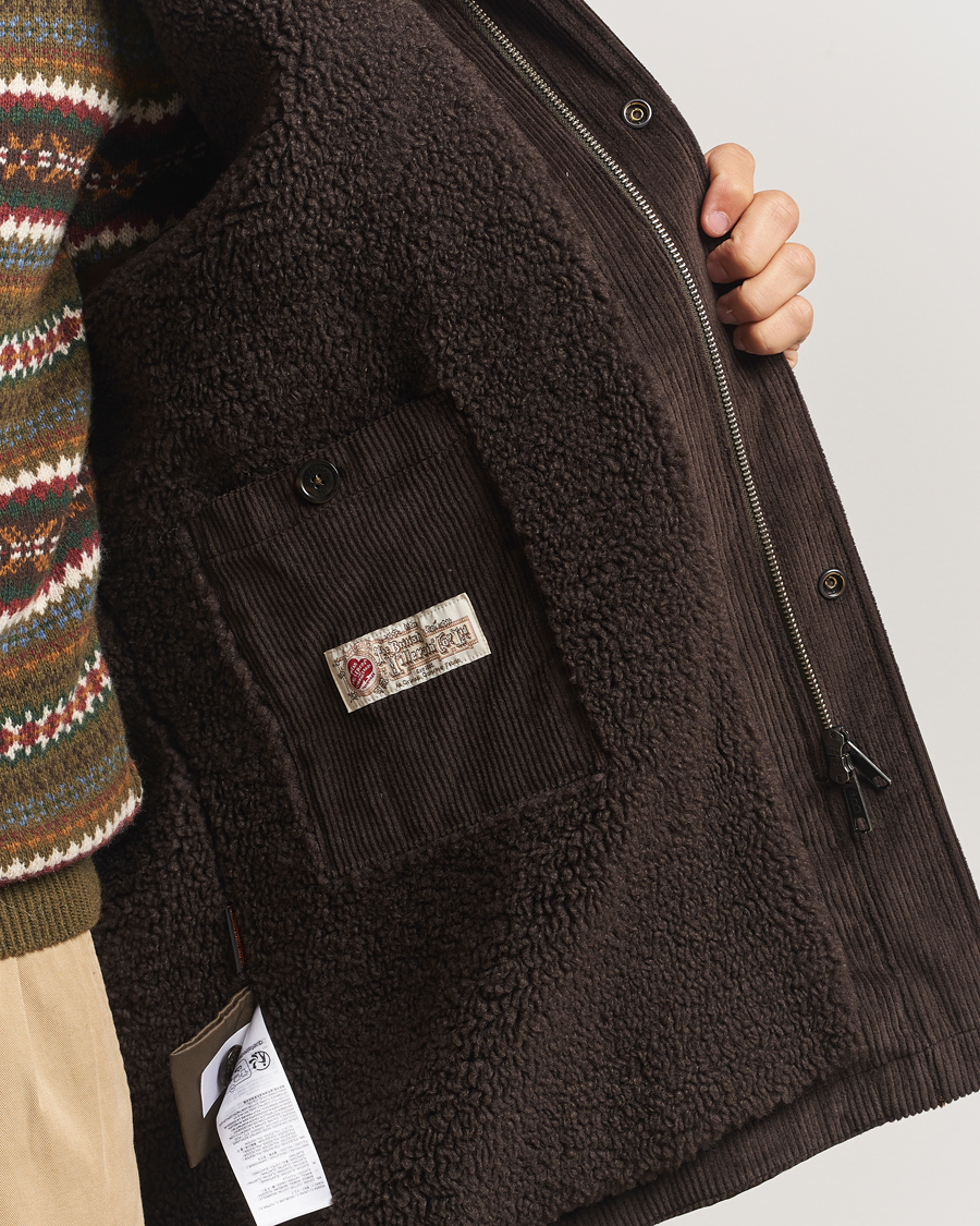 Hombres | Abrigos y chaquetas | Baracuta | Waxed Sherling Lined Parka Deep Moss