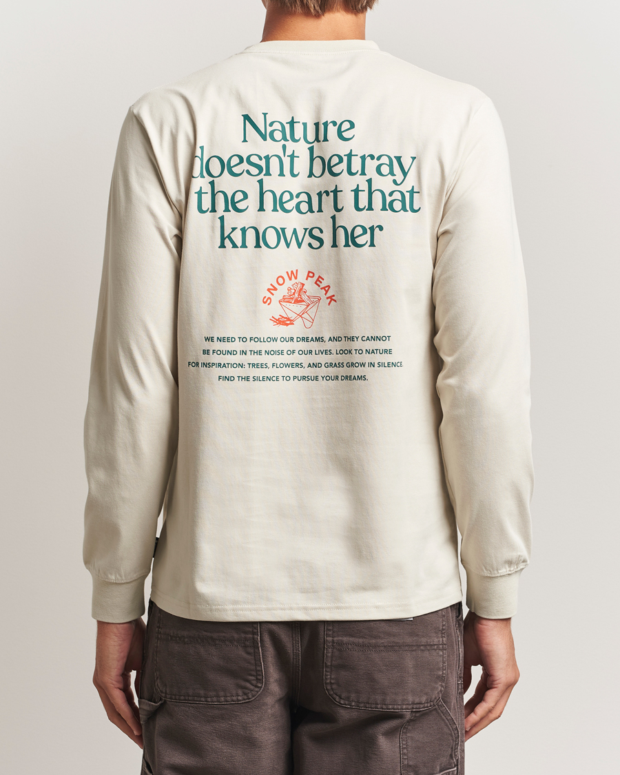 Hombres | Camisetas | Snow Peak | Graphic Long Sleeve T-Shirt Ivory
