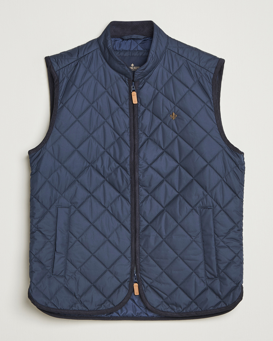 Hombres | Chalecos | Morris | Teddy Quilted Vest Navy