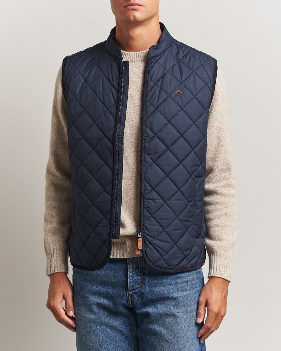 Hombres | Chalecos | Morris | Teddy Quilted Vest Navy