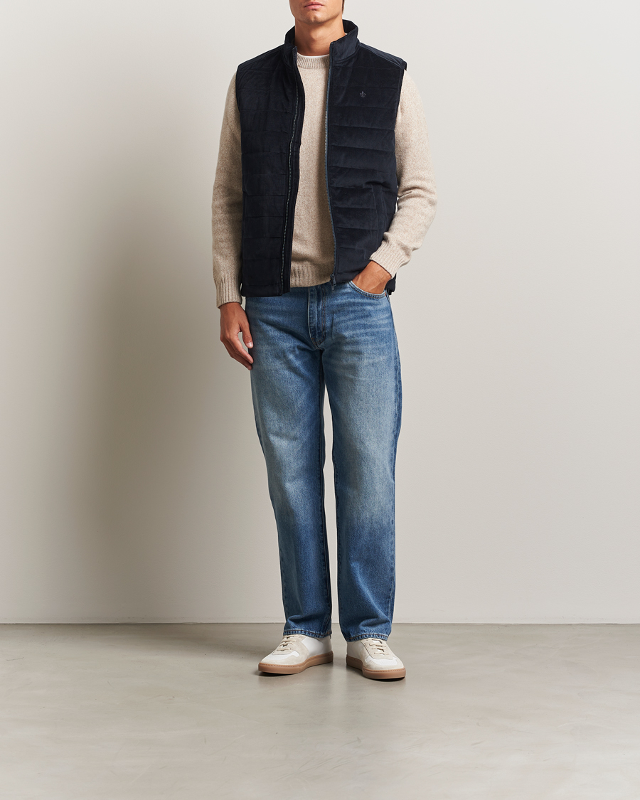 Hombres | Abrigos y chaquetas | Morris | Ted Quilted Cord Vest Blue