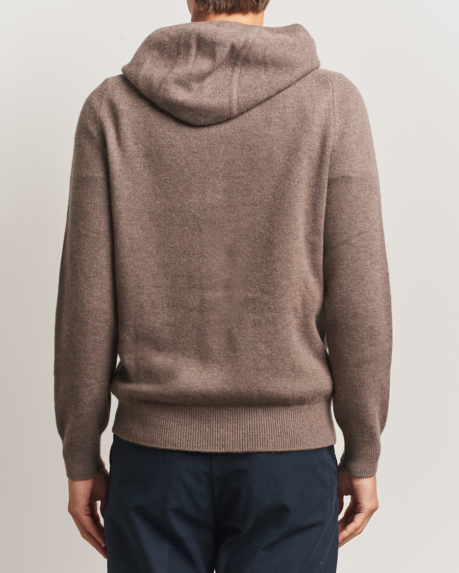 Hombres | Jerséis y prendas de punto | Morris | Hertford Lambswool Hoodie Brown