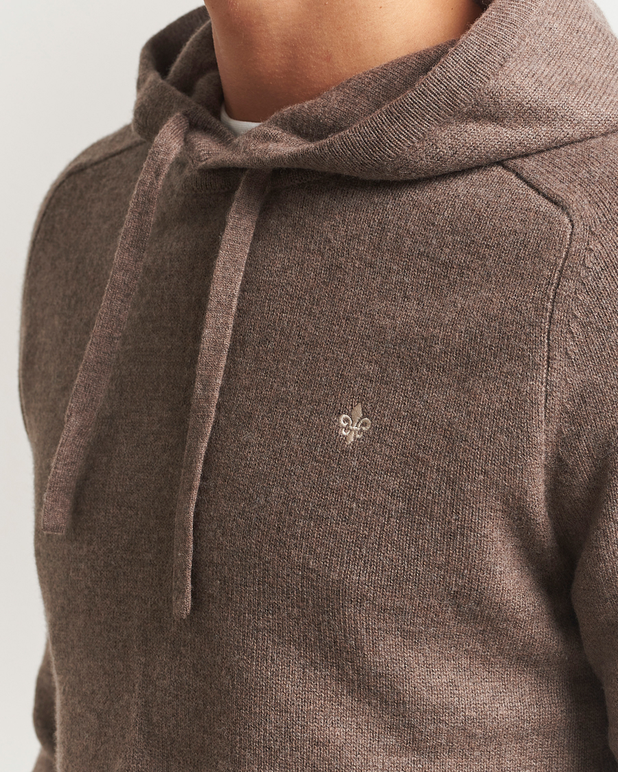 Hombres | Jerséis y prendas de punto | Morris | Hertford Lambswool Hoodie Brown