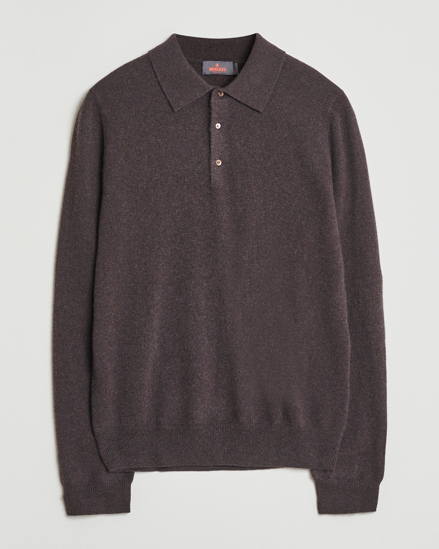 Hombres | Jerséis y prendas de punto | Morris | Cashmere Polo Neck Brown