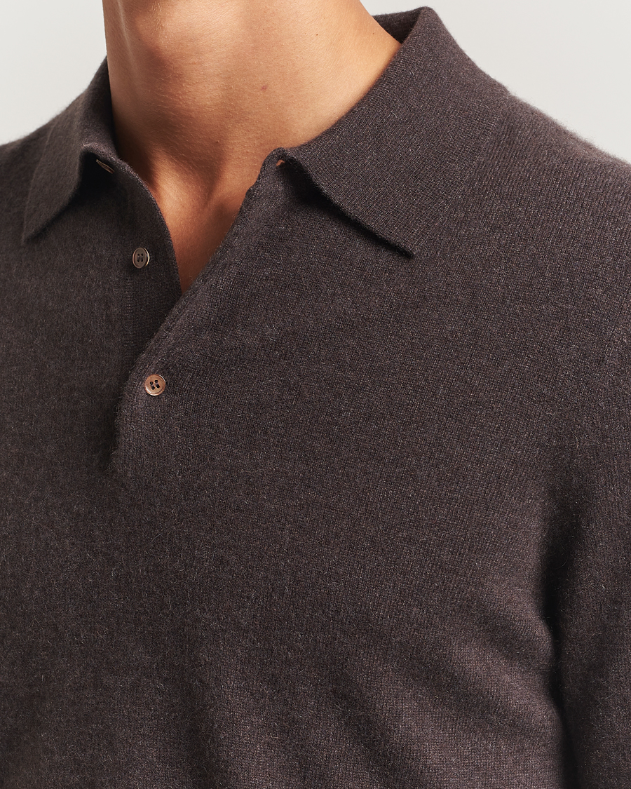Hombres | Jerséis y prendas de punto | Morris | Cashmere Polo Neck Brown
