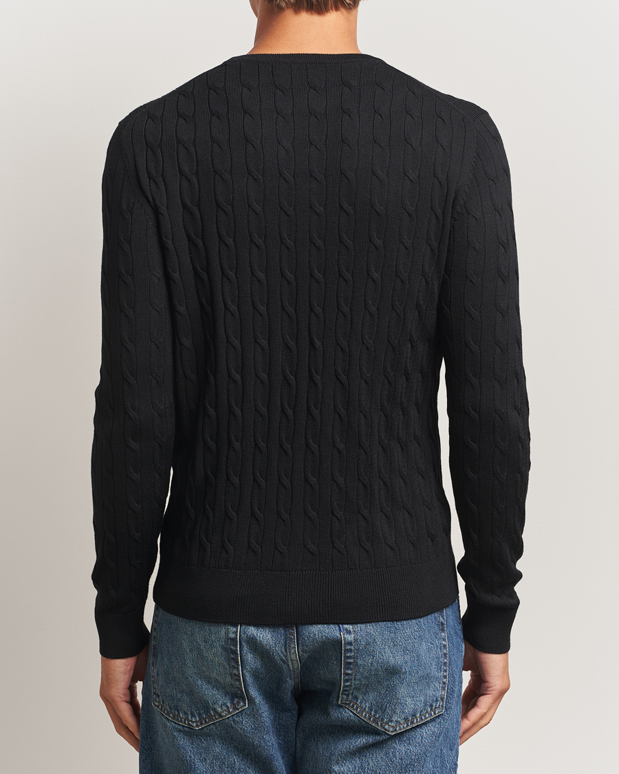 Hombres | Jerséis y prendas de punto | Morris | Merino Cable O-Neck Black