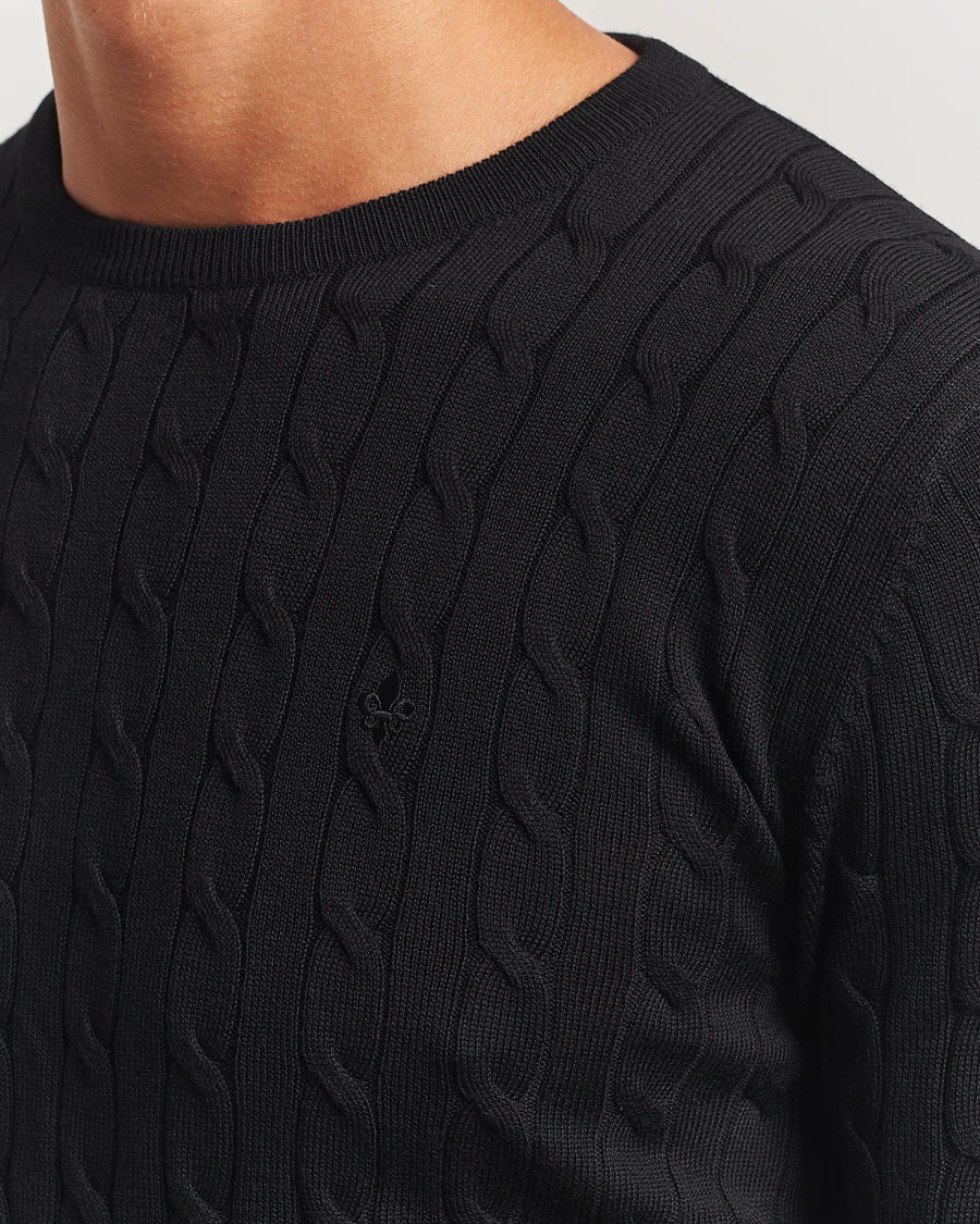 Hombres | Jerséis y prendas de punto | Morris | Merino Cable O-Neck Black