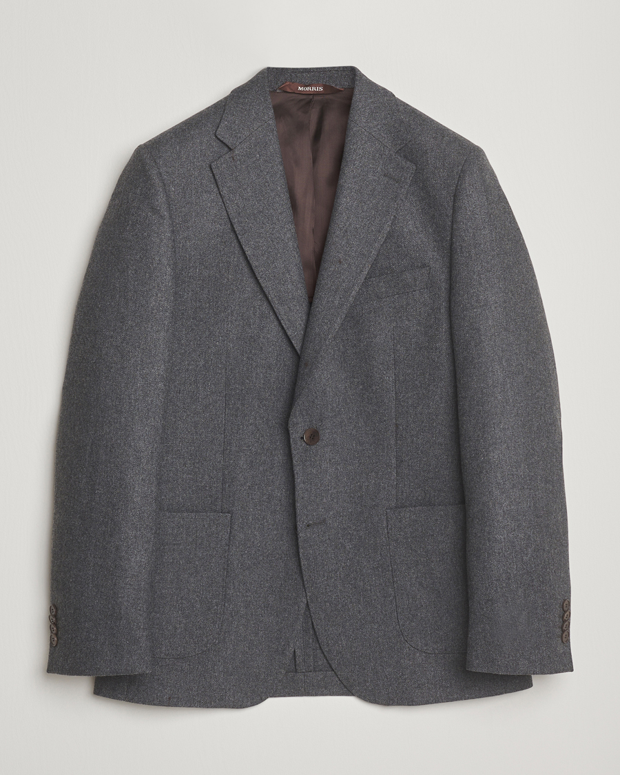 Hombres | Blazers | Morris | Flannel Wool Blazer Grey