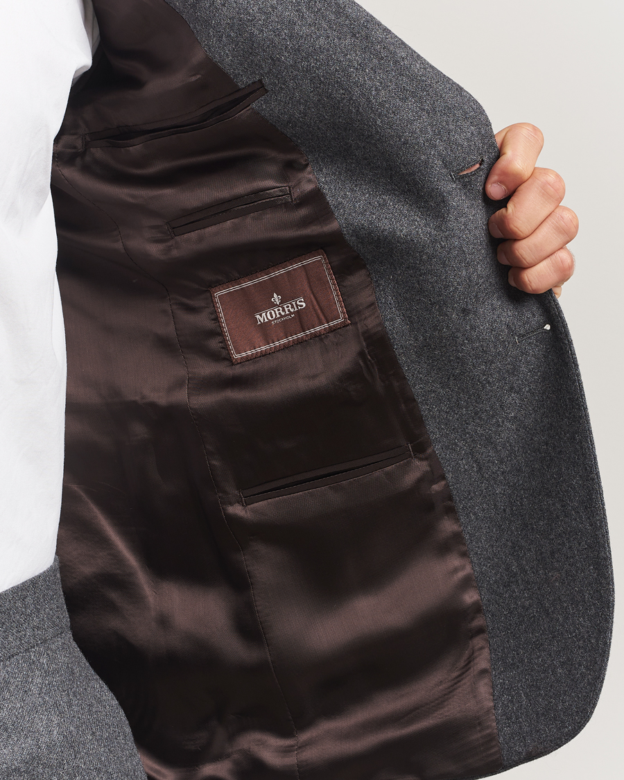 Hombres | Blazers | Morris | Flannel Wool Blazer Grey