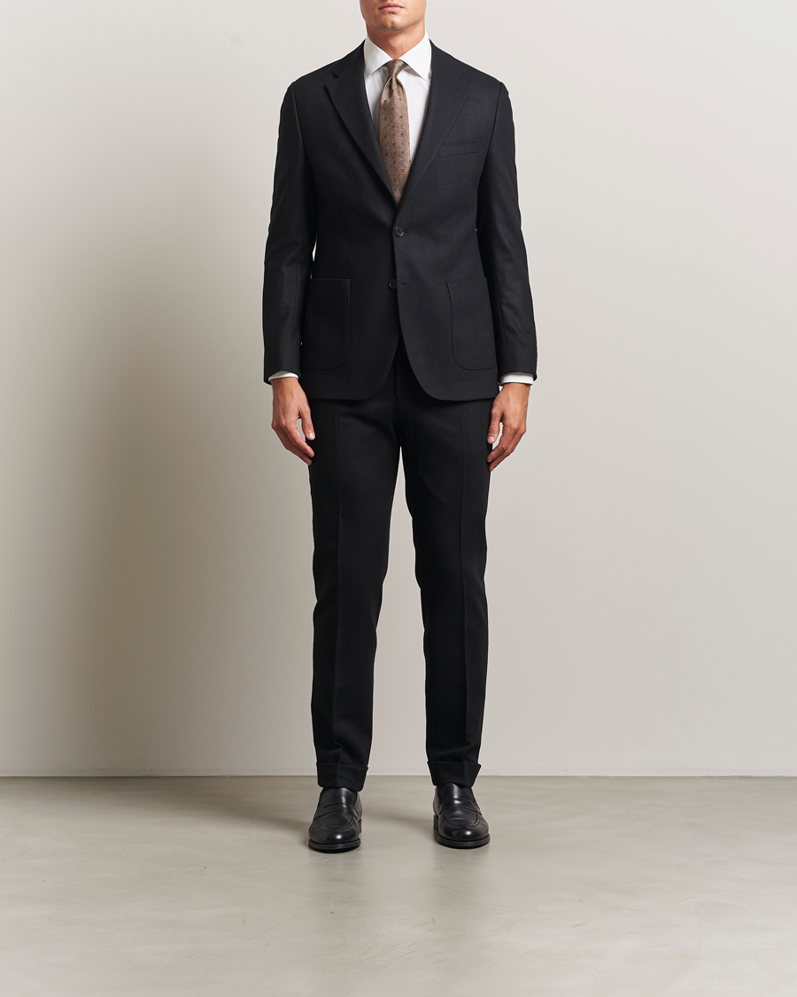Hombres | Blazers | Morris | Flannel Wool Blazer Black