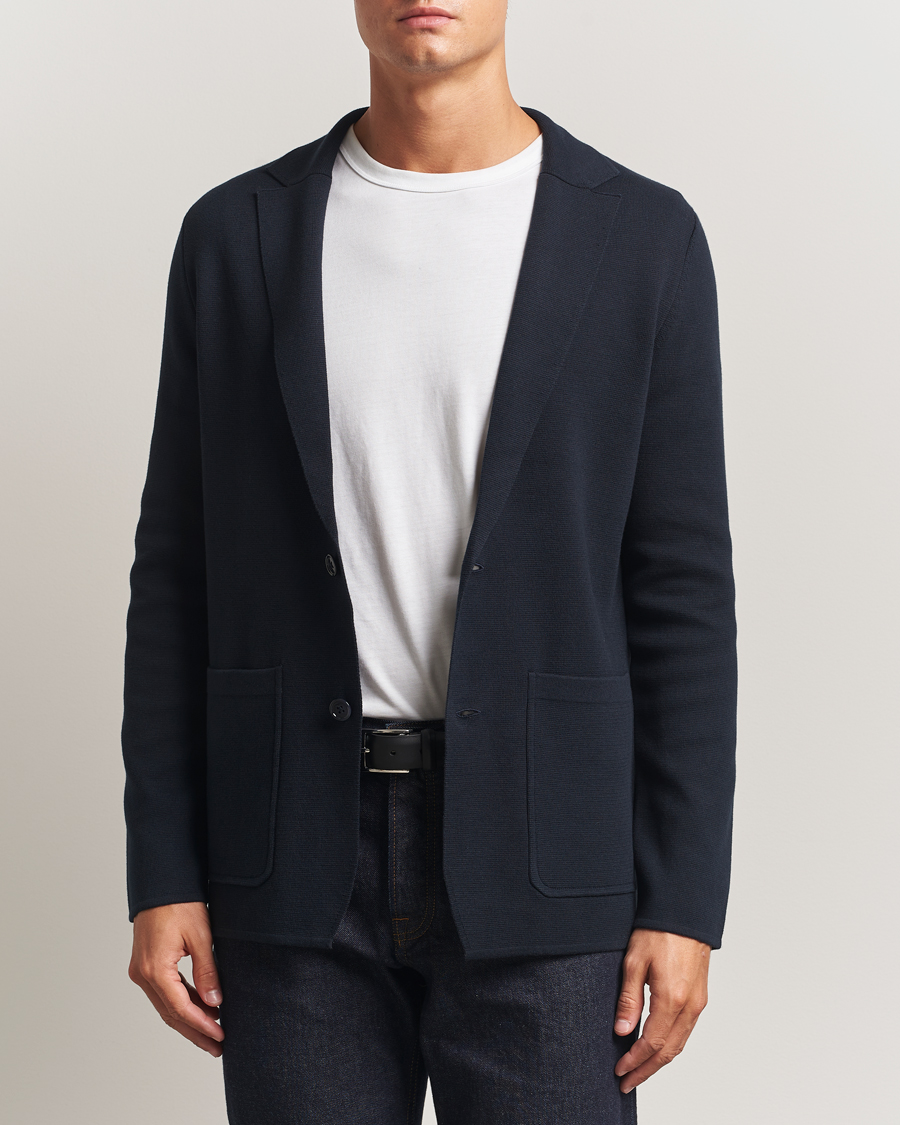 Hombres | Blazers | Morris | Jake Knitted Blazer Old Blue