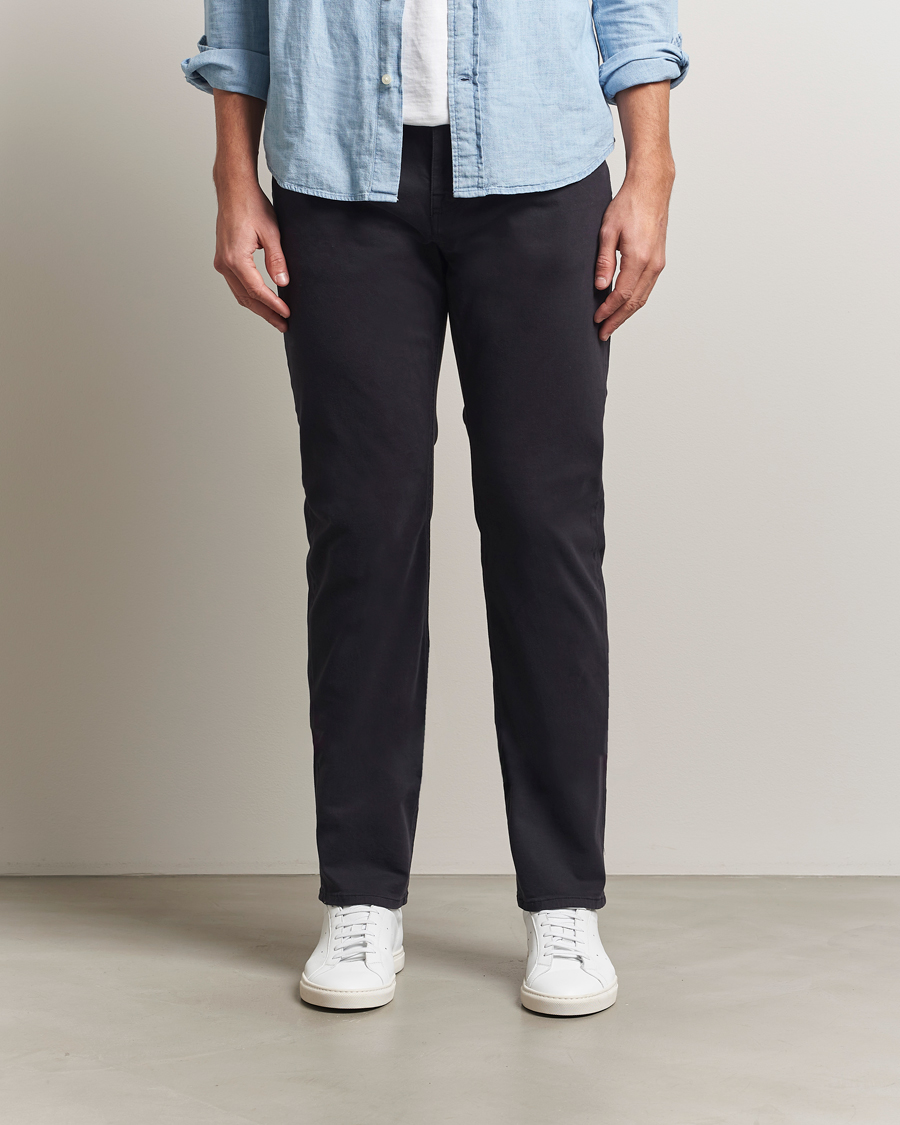 Hombres | Pantalones | Morris | James Brushed 5-Pocket Pants Blue