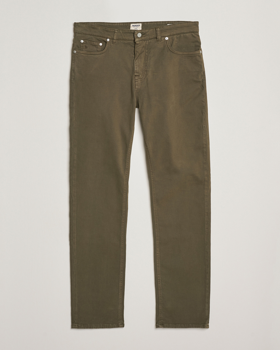 Hombres | Pantalones | Morris | James Brushed 5-Pocket Pants Olive