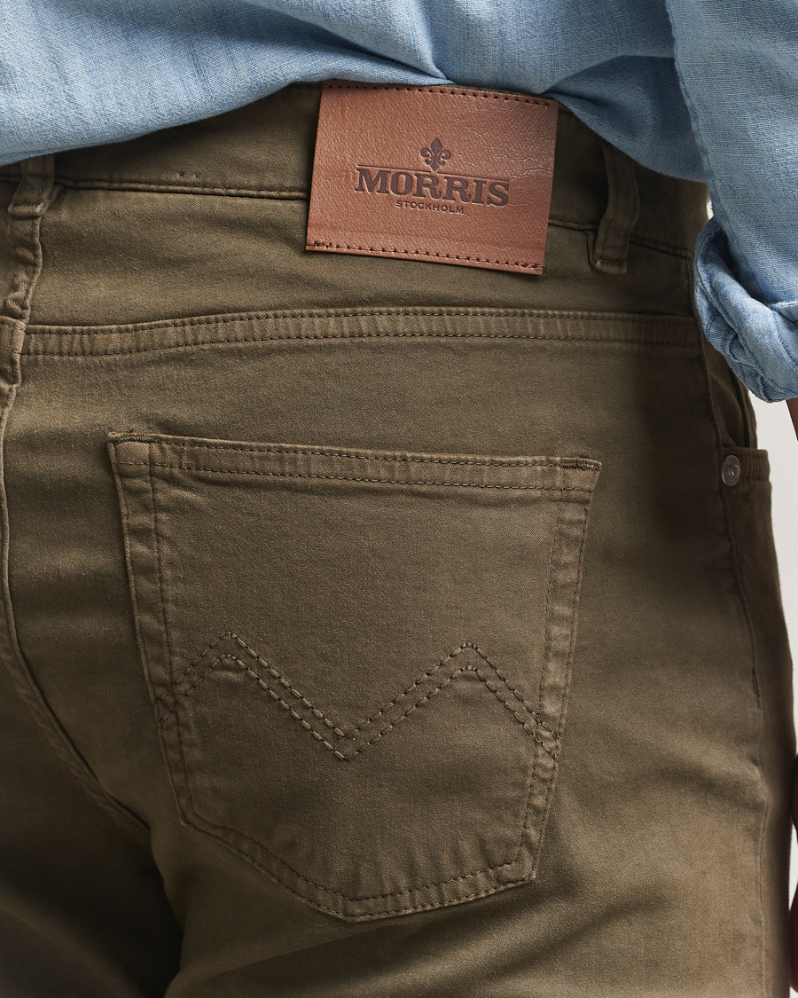 Hombres | Pantalones | Morris | James Brushed 5-Pocket Pants Olive