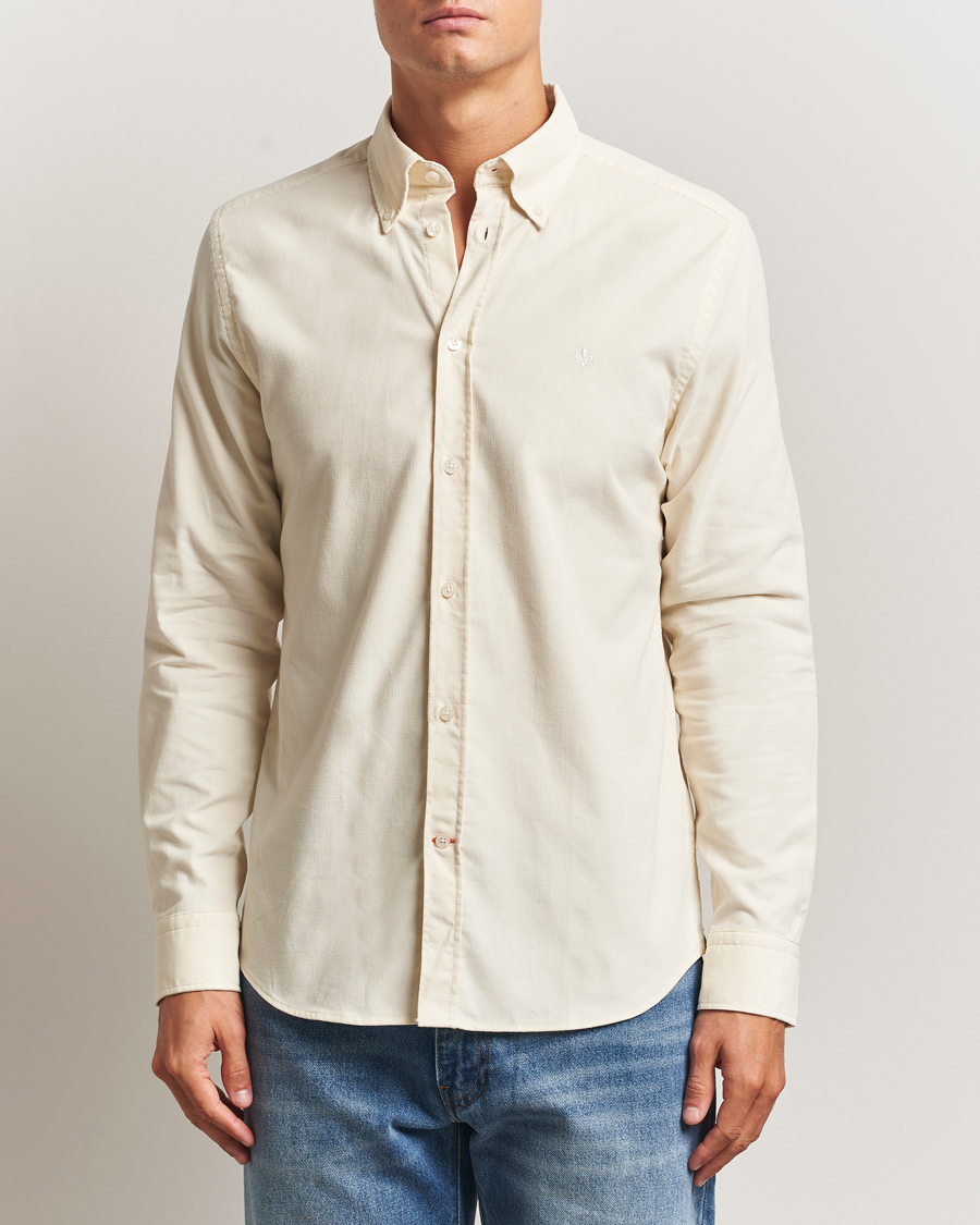 Hombres | Camisas | Morris | Douglas Corduroy Shirt Off White