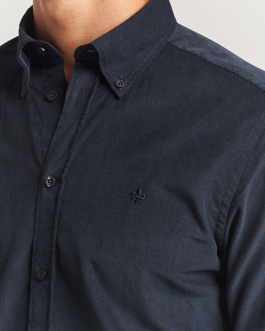 Hombres | Camisas | Morris | Douglas Corduroy Shirt Navy