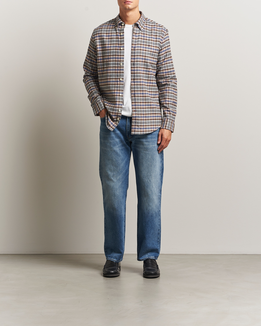 Hombres | Camisas | Morris | Flannel Check Shirt Brown