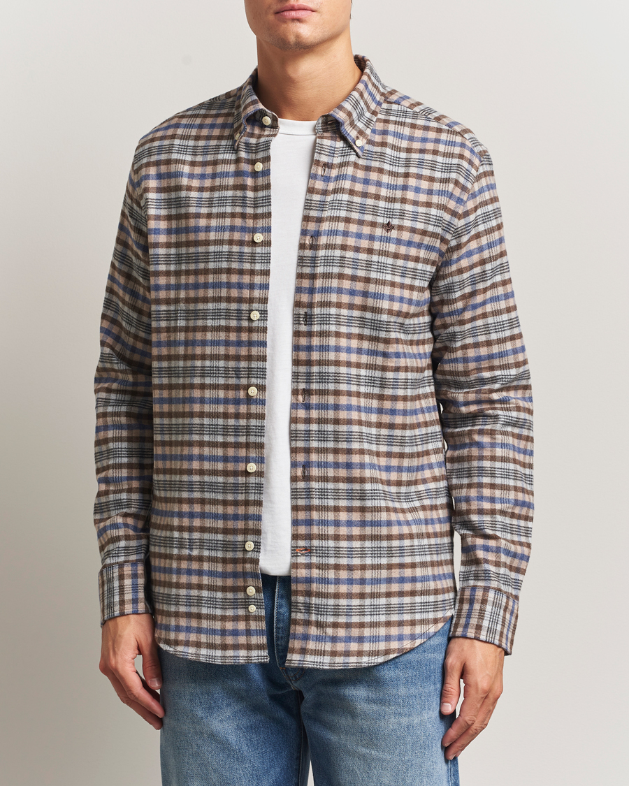 Hombres | Camisas | Morris | Flannel Check Shirt Brown