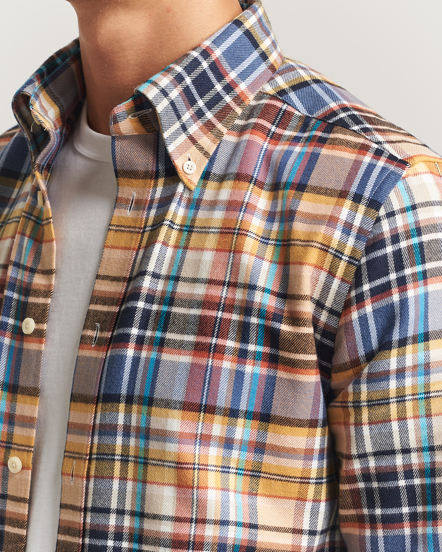 Hombres | Camisas | Morris | Happy Tartan Check Shirt Yellow