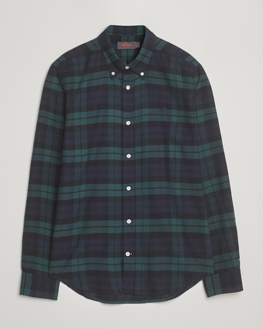 Hombres | Camisas | Morris | Soft Twill Tartan Shirt Navy