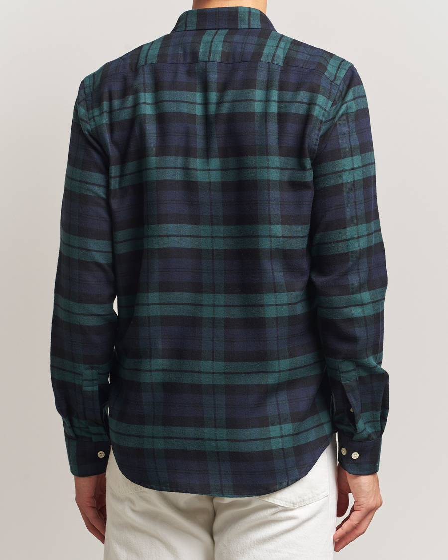 Hombres | Camisas | Morris | Soft Twill Tartan Shirt Navy