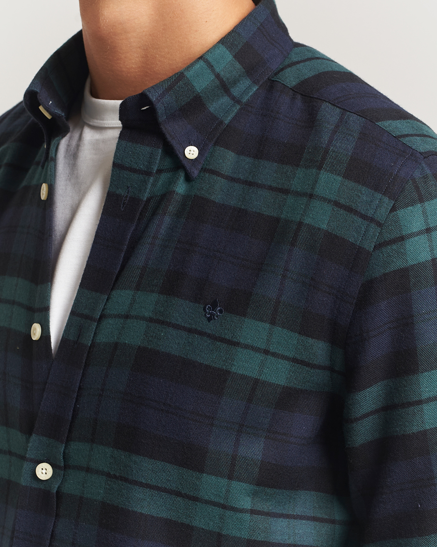 Hombres | Camisas | Morris | Soft Twill Tartan Shirt Navy