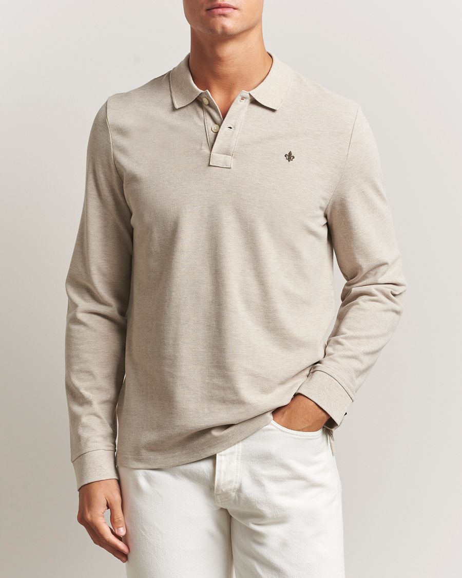 Hombres | Jerséis y prendas de punto | Morris | Camden Long Sleeve Polo Shirt Khaki