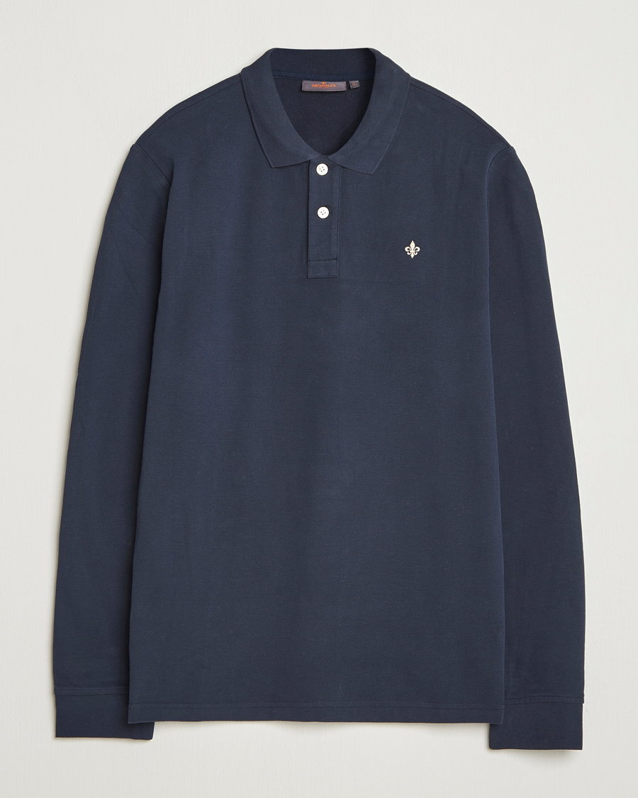 Hombres | Jerséis y prendas de punto | Morris | Camden Long Sleeve Polo Shirt Navy