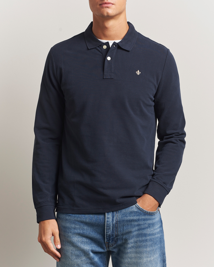 Hombres | Jerséis y prendas de punto | Morris | Camden Long Sleeve Polo Shirt Navy