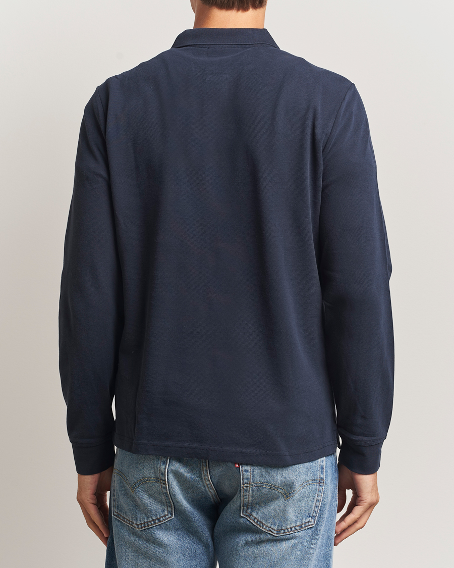 Hombres | Jerséis y prendas de punto | Morris | Camden Long Sleeve Polo Shirt Navy