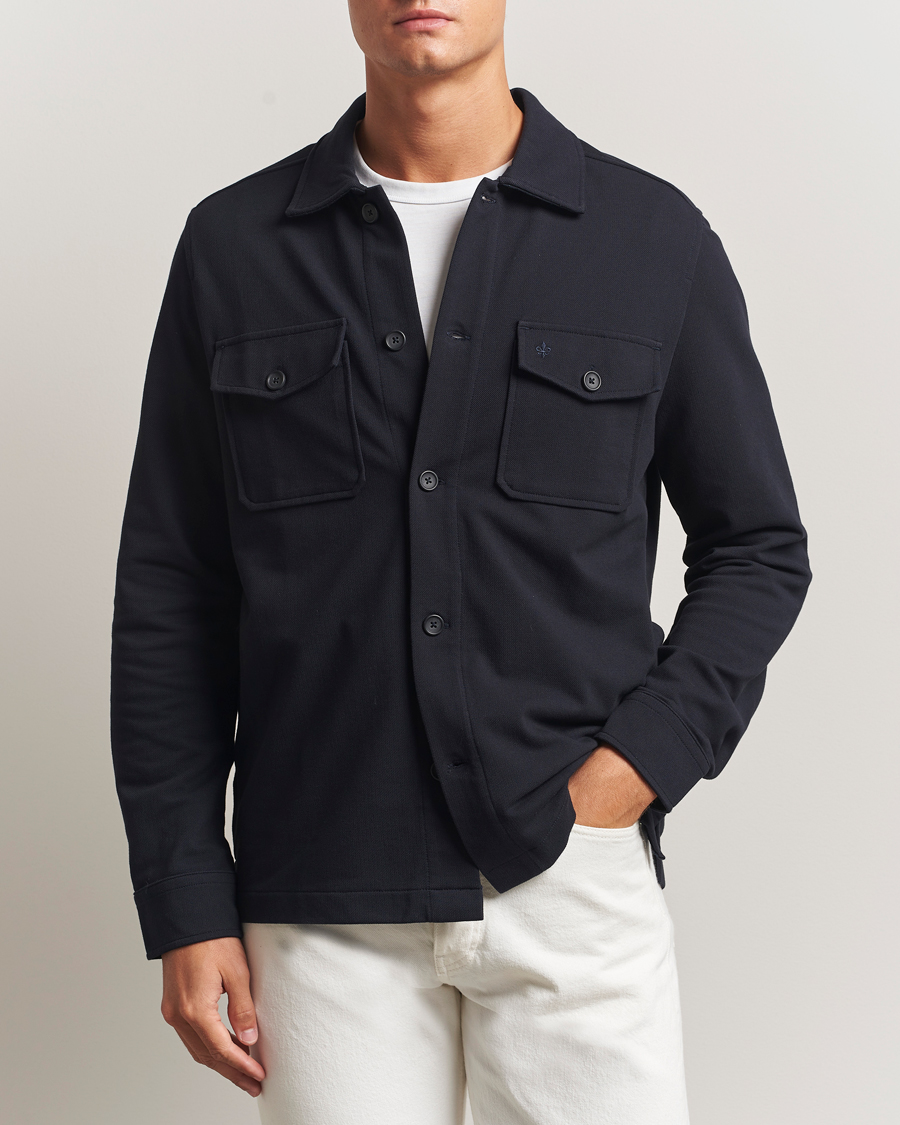 Hombres | Camisas | Morris | Andrew Jersey Overshirt Old Blue