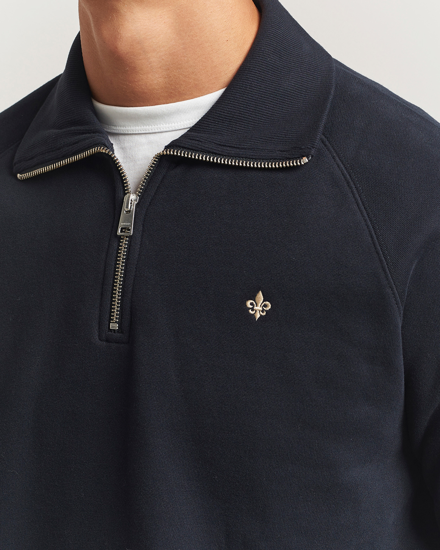 Hombres | Jerséis y prendas de punto | Morris | Maryon Half Zip Sweatshirt Old Blue