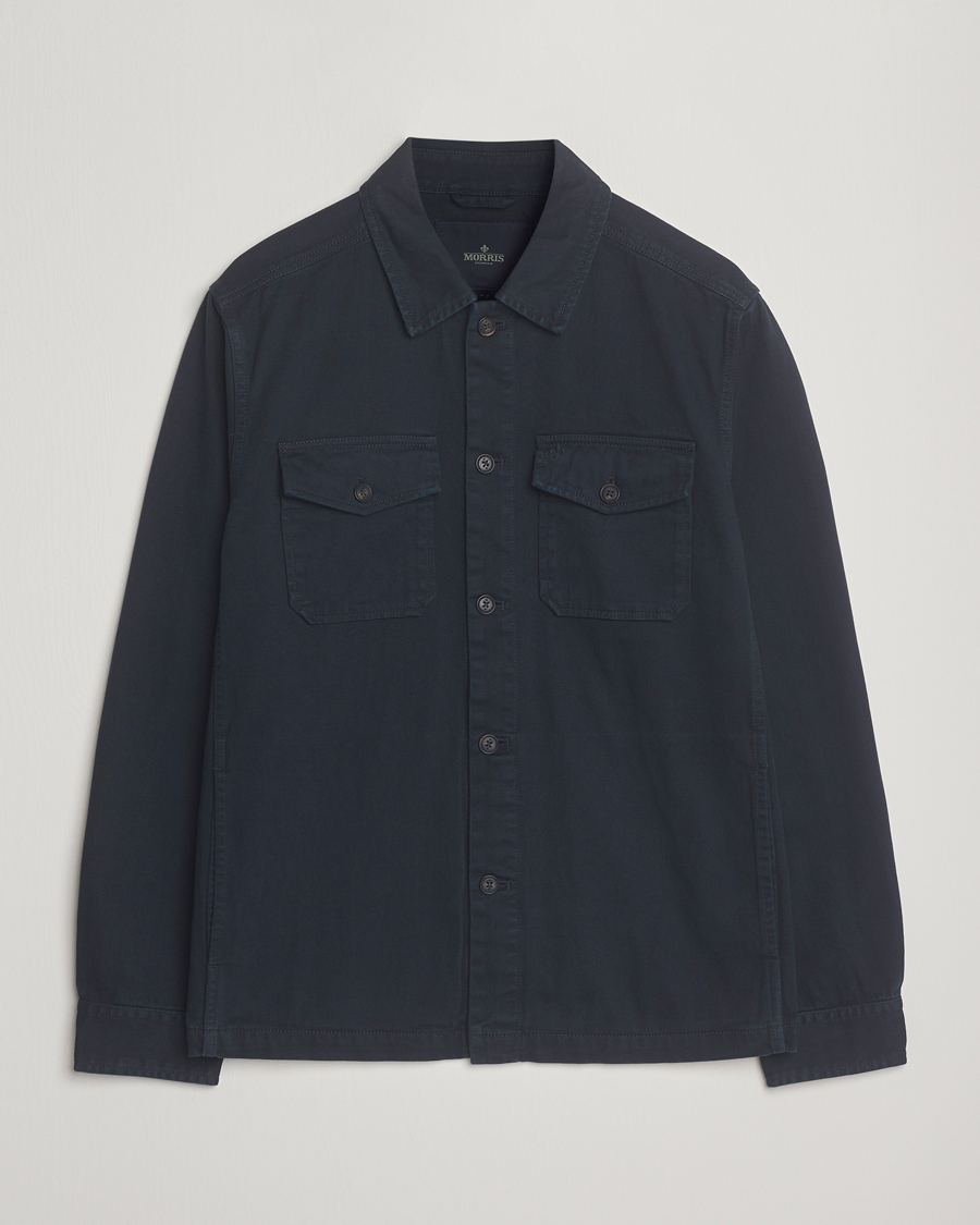 Hombres | Camisas | Morris | Alain Twill Shirt Jacket Old Blue