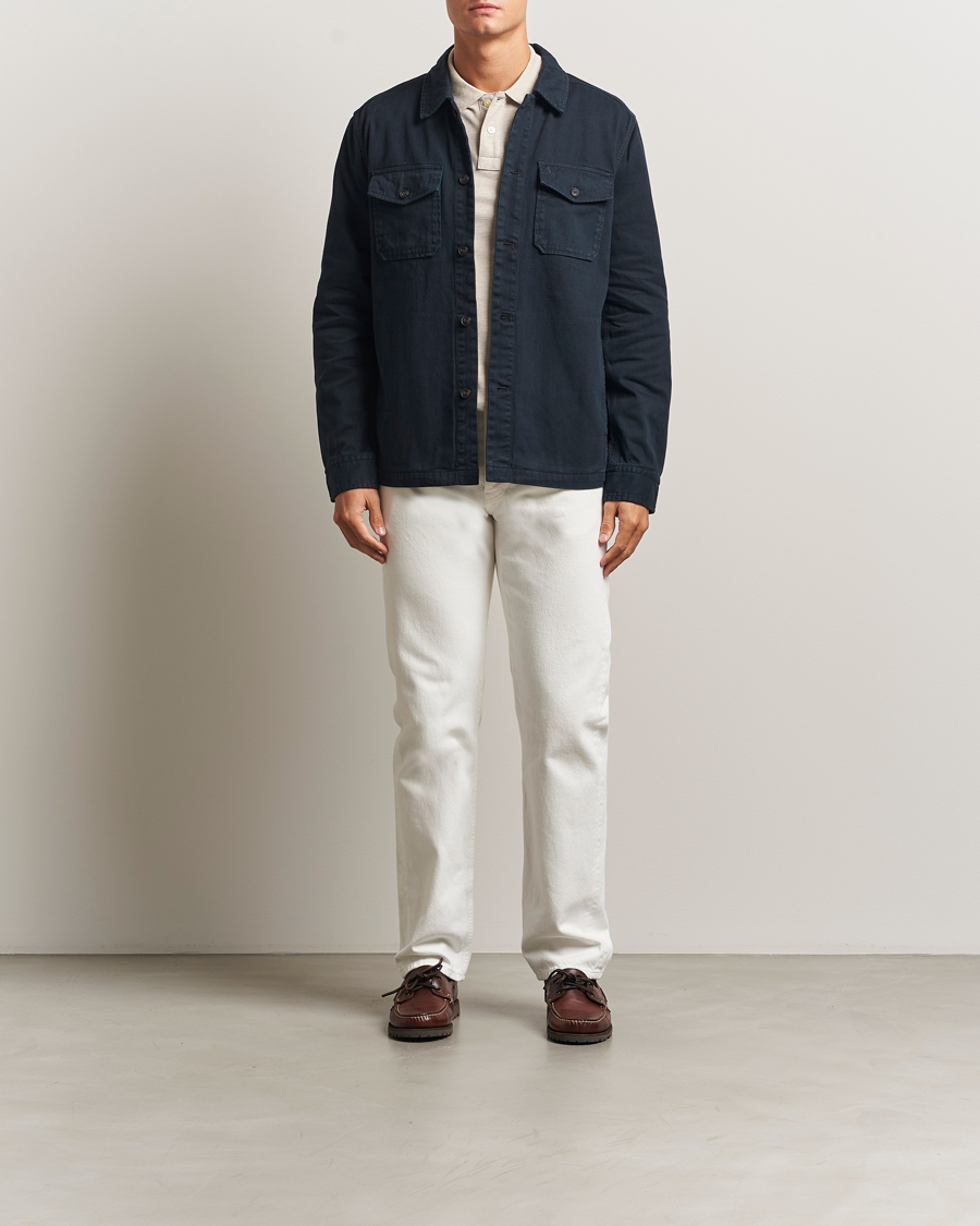 Hombres | Camisas | Morris | Alain Twill Shirt Jacket Old Blue