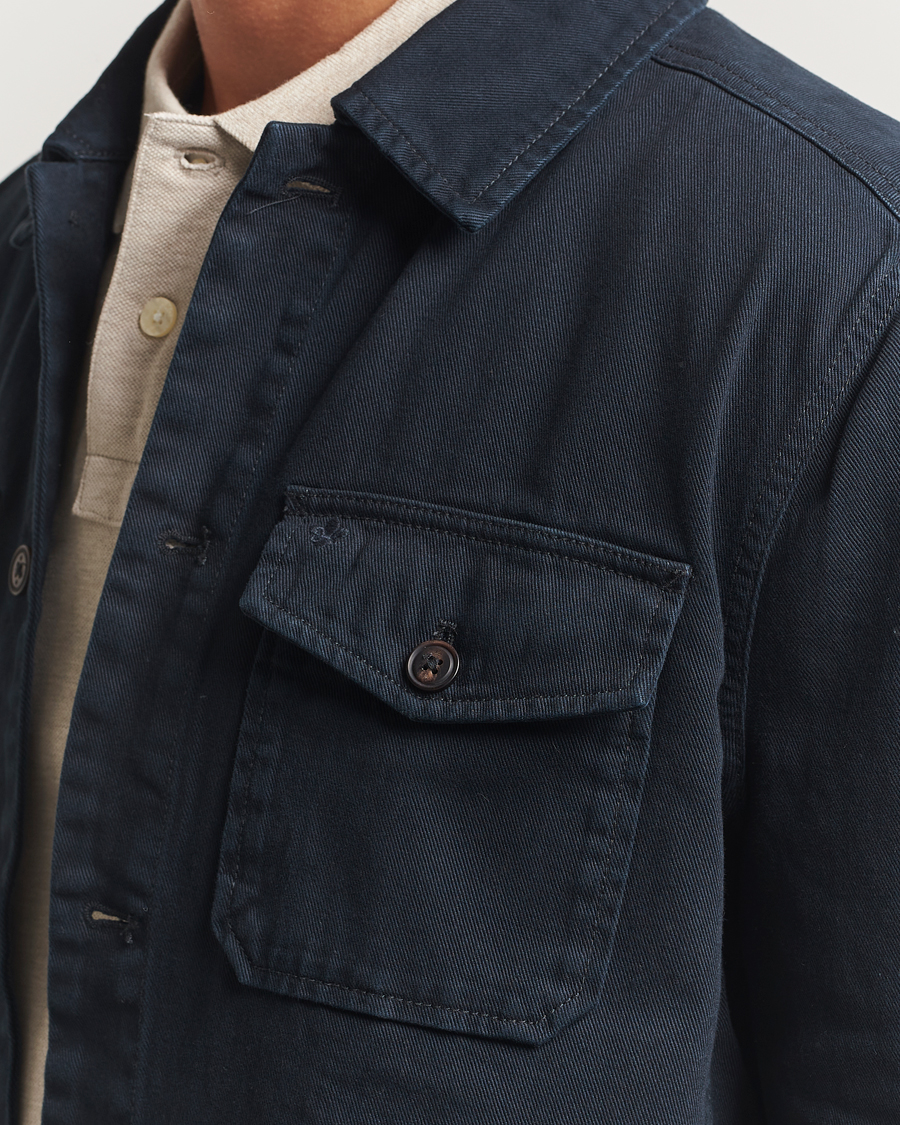 Hombres | Camisas | Morris | Alain Twill Shirt Jacket Old Blue