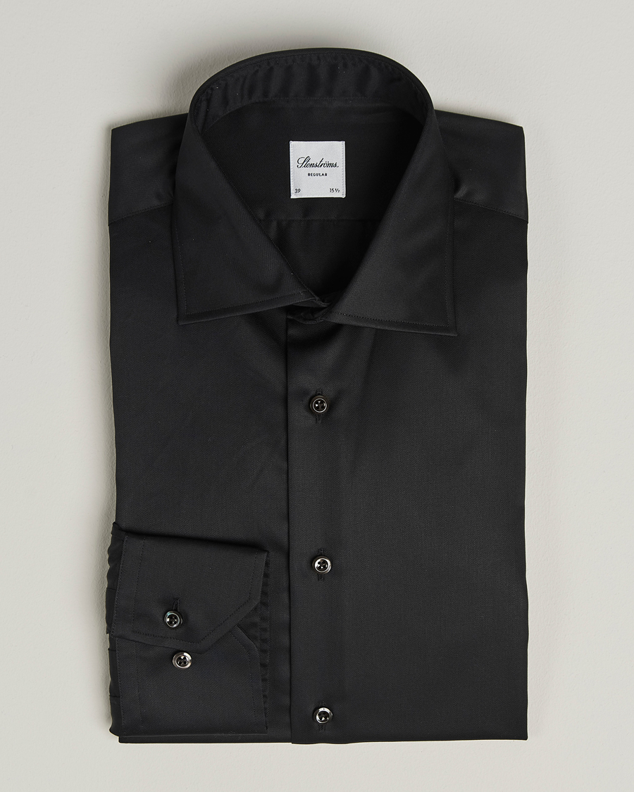 Hombres | Camisas | Stenströms | Regular Fit Shirt Black