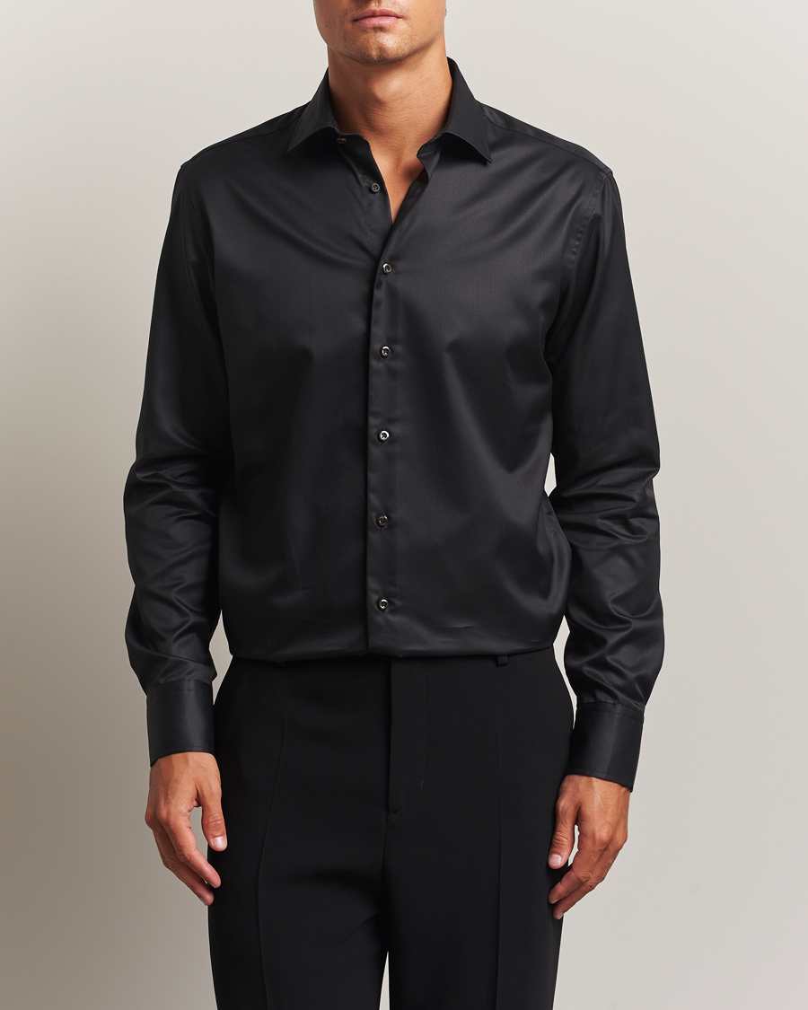 Hombres | Camisas | Stenströms | Regular Fit Shirt Black