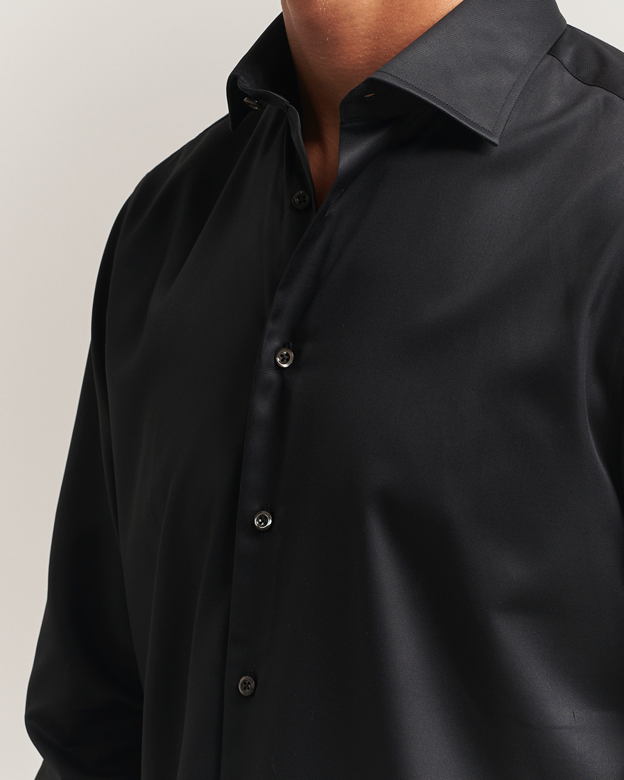 Hombres | Camisas | Stenströms | Regular Fit Shirt Black