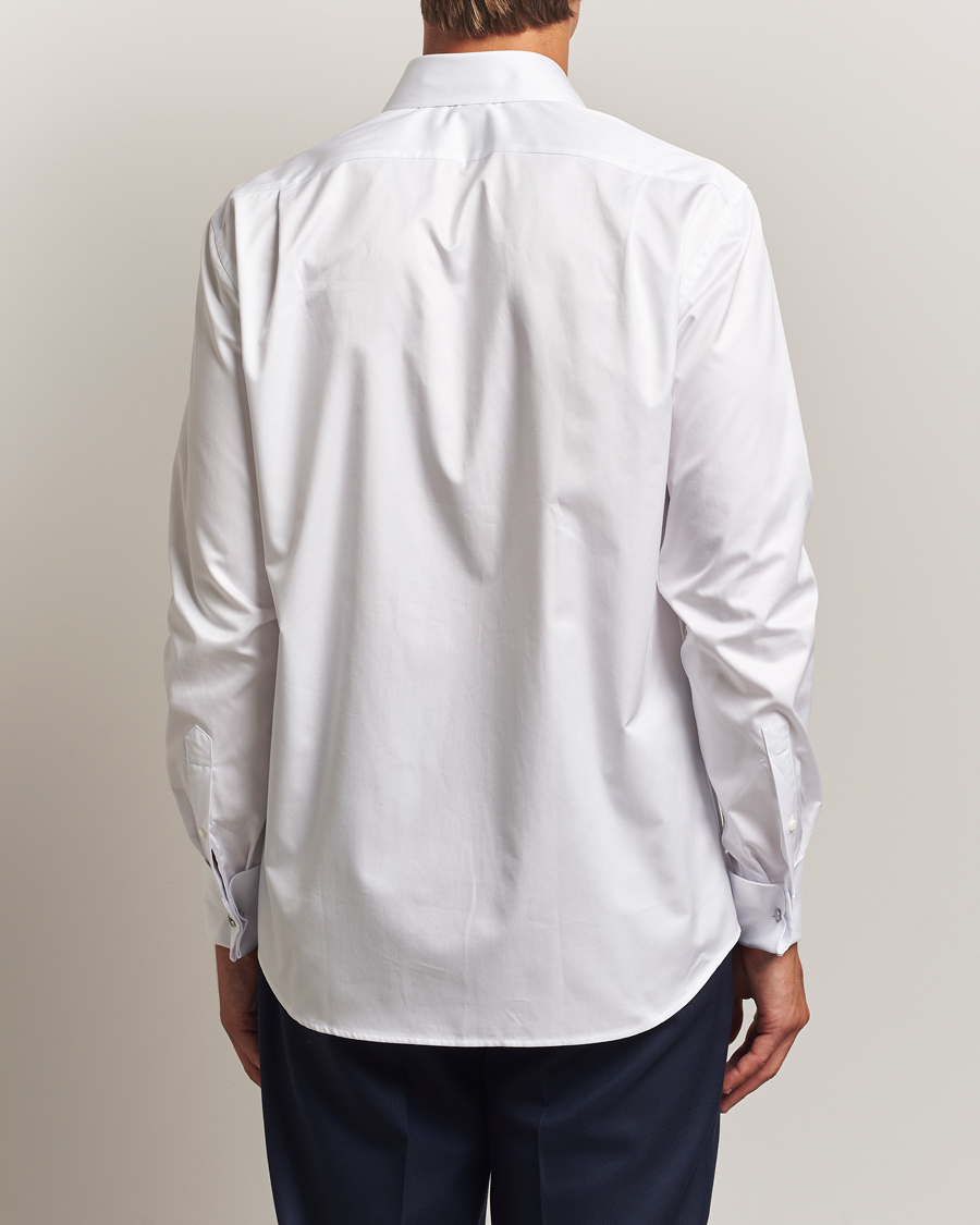 Hombres | Camisas | Stenströms | Regular Fit Cotton Twill Double Cuff Shirt White