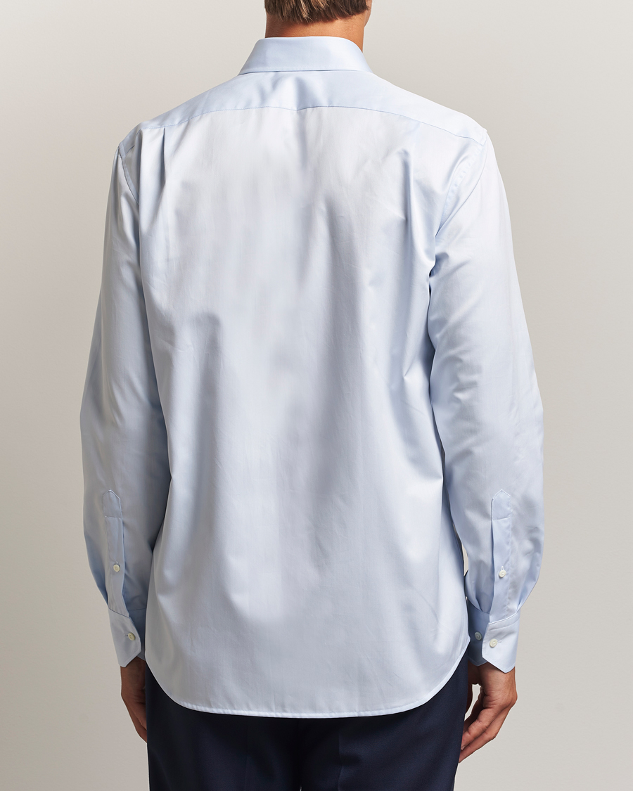 Hombres | Camisas | Stenströms | Regular Fit Cotton Twill Shirt Blue
