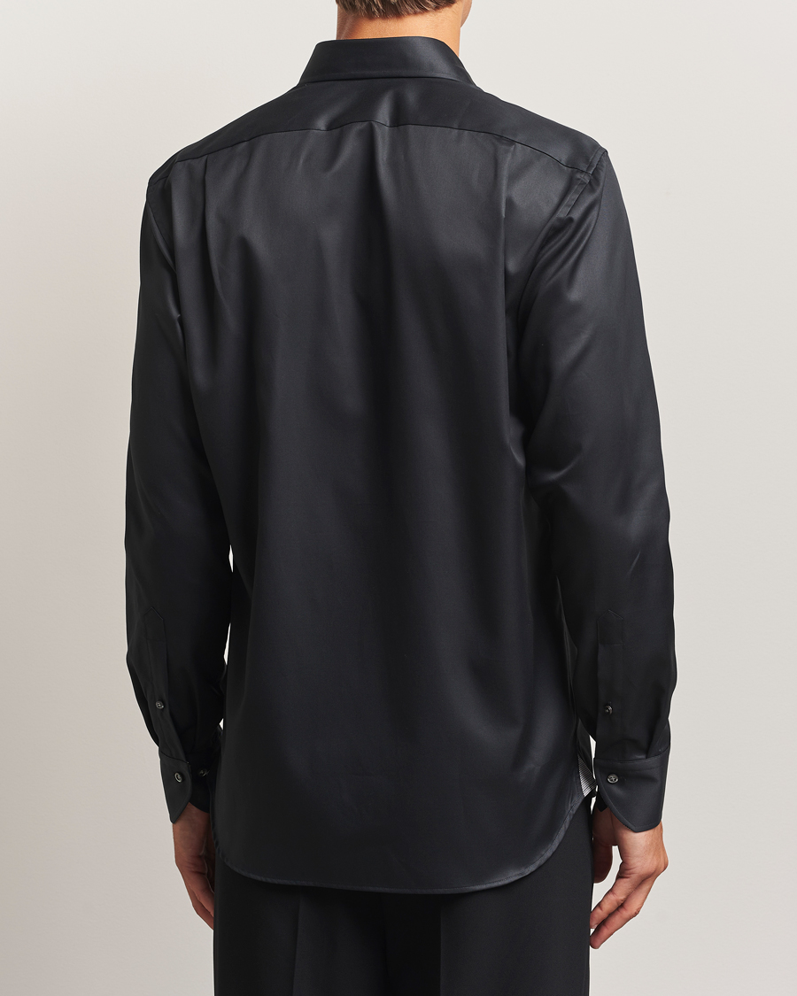 Hombres | Camisas | Stenströms | Regular Fit Contrast Shirt Black
