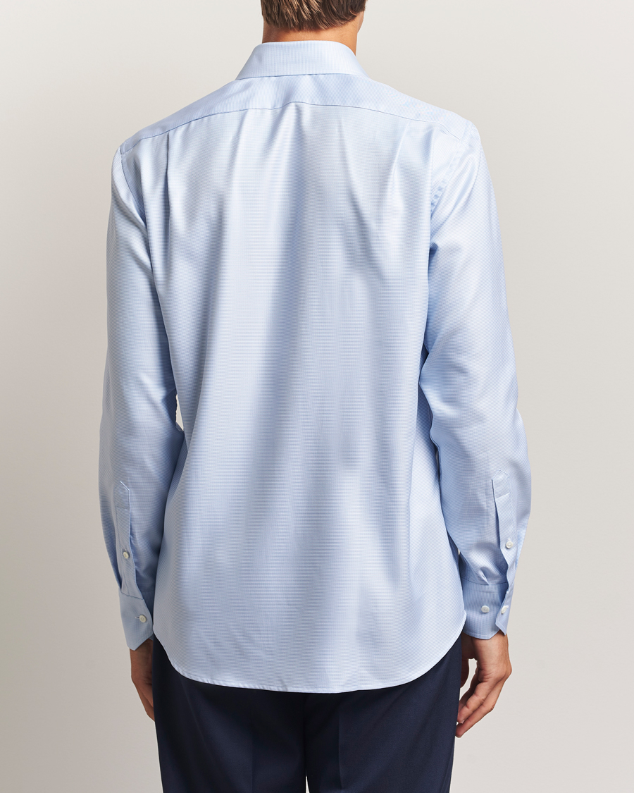 Hombres | Camisas | Stenströms | Regular Fit Houndstooth Shirt Blue