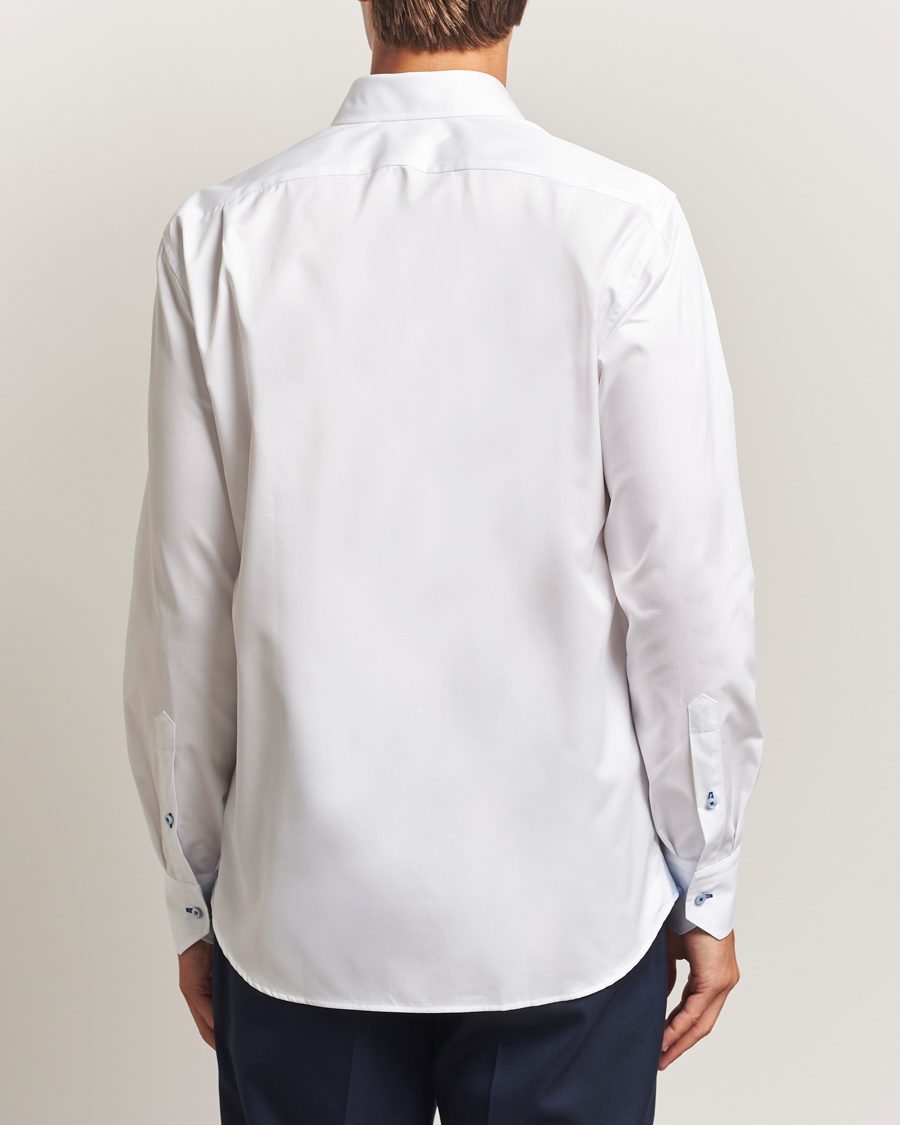 Hombres | Camisas | Stenströms | Regular Fit Contrast Cut Away Shirt White