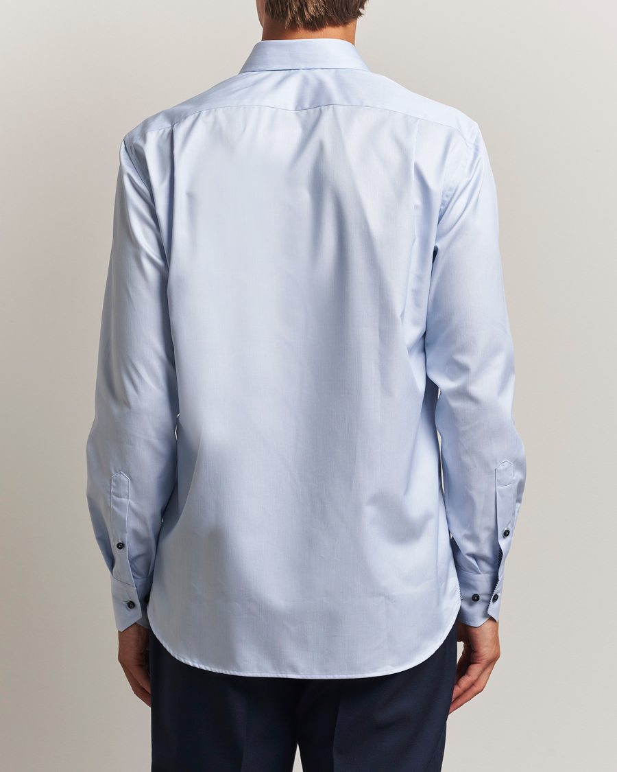 Hombres | Camisas | Stenströms | Regular Fit Contrast Cotton Shirt White/Blue