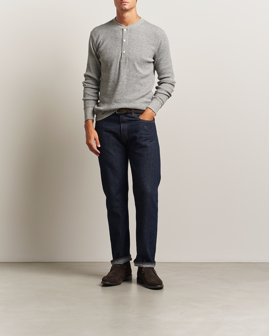 Hombres | Jerséis y prendas de punto | RRL | Long Sleeve Henley Grey