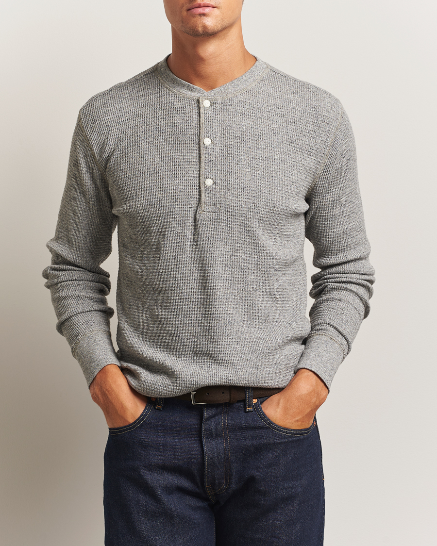 Hombres | Jerséis y prendas de punto | RRL | Long Sleeve Henley Grey
